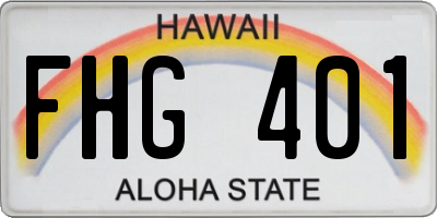 HI license plate FHG401