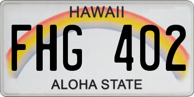 HI license plate FHG402