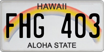 HI license plate FHG403