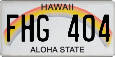 HI license plate FHG404