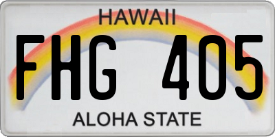 HI license plate FHG405