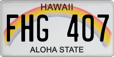 HI license plate FHG407