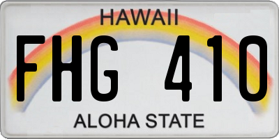 HI license plate FHG410