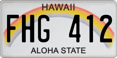 HI license plate FHG412