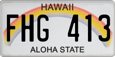 HI license plate FHG413