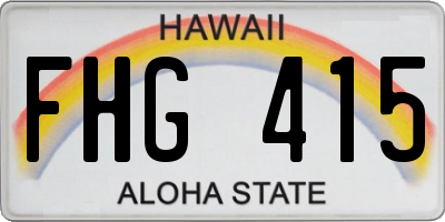 HI license plate FHG415