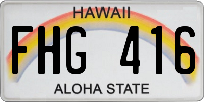 HI license plate FHG416