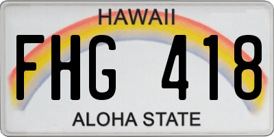 HI license plate FHG418