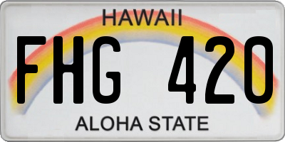 HI license plate FHG420