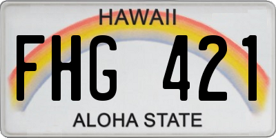 HI license plate FHG421