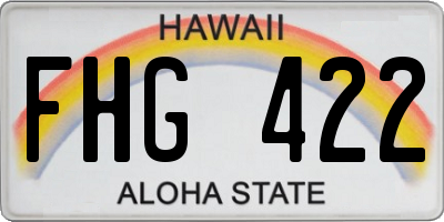 HI license plate FHG422