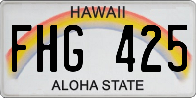 HI license plate FHG425