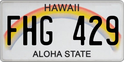 HI license plate FHG429