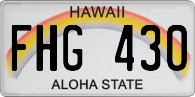 HI license plate FHG430