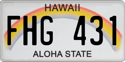 HI license plate FHG431