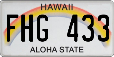 HI license plate FHG433