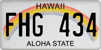 HI license plate FHG434
