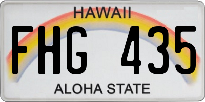 HI license plate FHG435