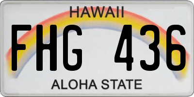 HI license plate FHG436