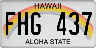 HI license plate FHG437