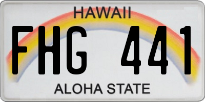 HI license plate FHG441