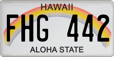 HI license plate FHG442