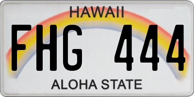HI license plate FHG444