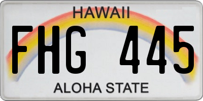 HI license plate FHG445
