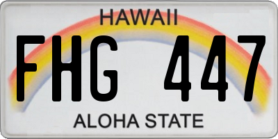 HI license plate FHG447