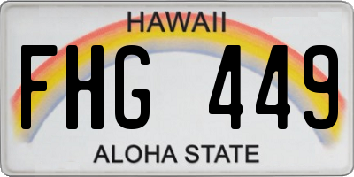 HI license plate FHG449