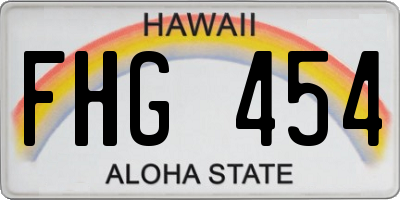 HI license plate FHG454