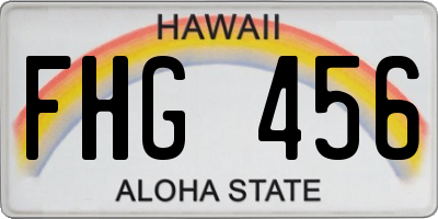 HI license plate FHG456