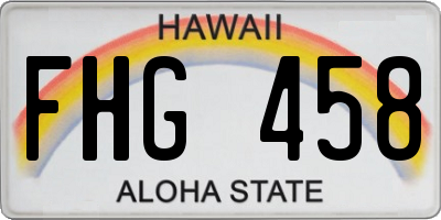 HI license plate FHG458