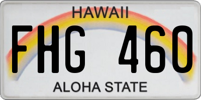 HI license plate FHG460