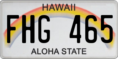 HI license plate FHG465
