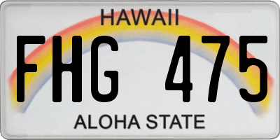 HI license plate FHG475