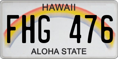 HI license plate FHG476