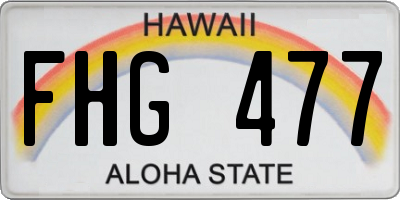 HI license plate FHG477