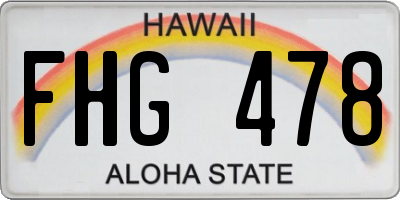 HI license plate FHG478