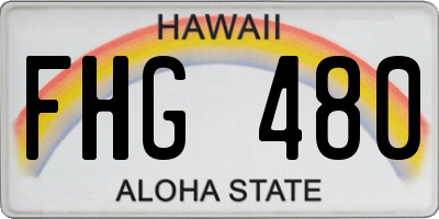 HI license plate FHG480
