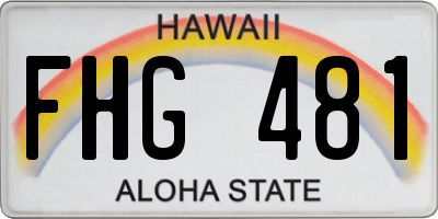HI license plate FHG481