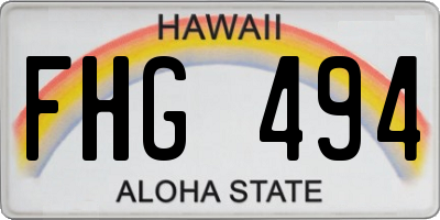 HI license plate FHG494