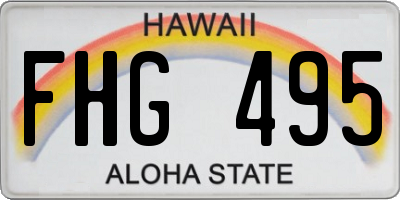 HI license plate FHG495