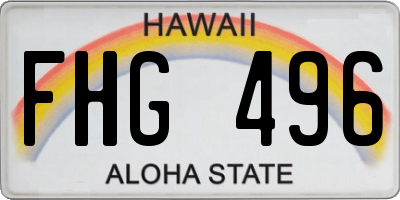 HI license plate FHG496
