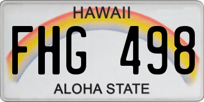 HI license plate FHG498