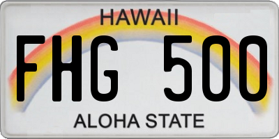 HI license plate FHG500