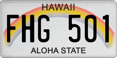 HI license plate FHG501