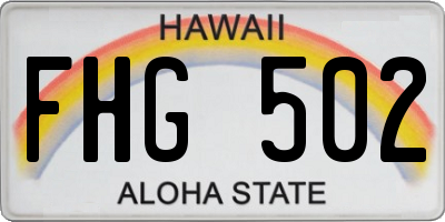 HI license plate FHG502