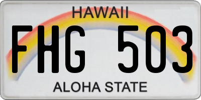 HI license plate FHG503