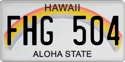 HI license plate FHG504